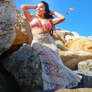 Long Bohemian Lace Skirt